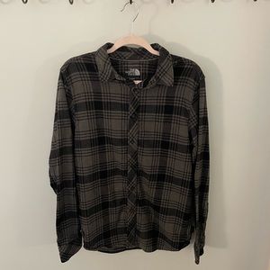 North Face Black and Gray Flannel
